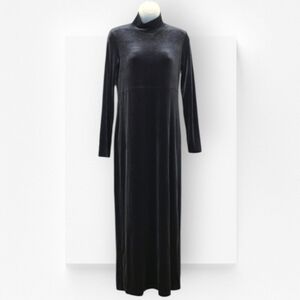 Jones New York Sport Maxi Dress Velvet Dark Gray Long Sleeves Petite Extra Small